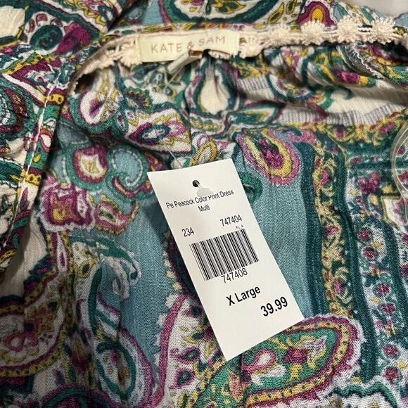 NWT Kate and Sam Paisley dress size XL - Picture 7 of 9